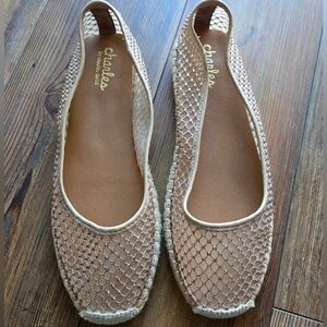 Charles by Charles David Beige Mesh Ovation Espadrilles Flats Size 8M